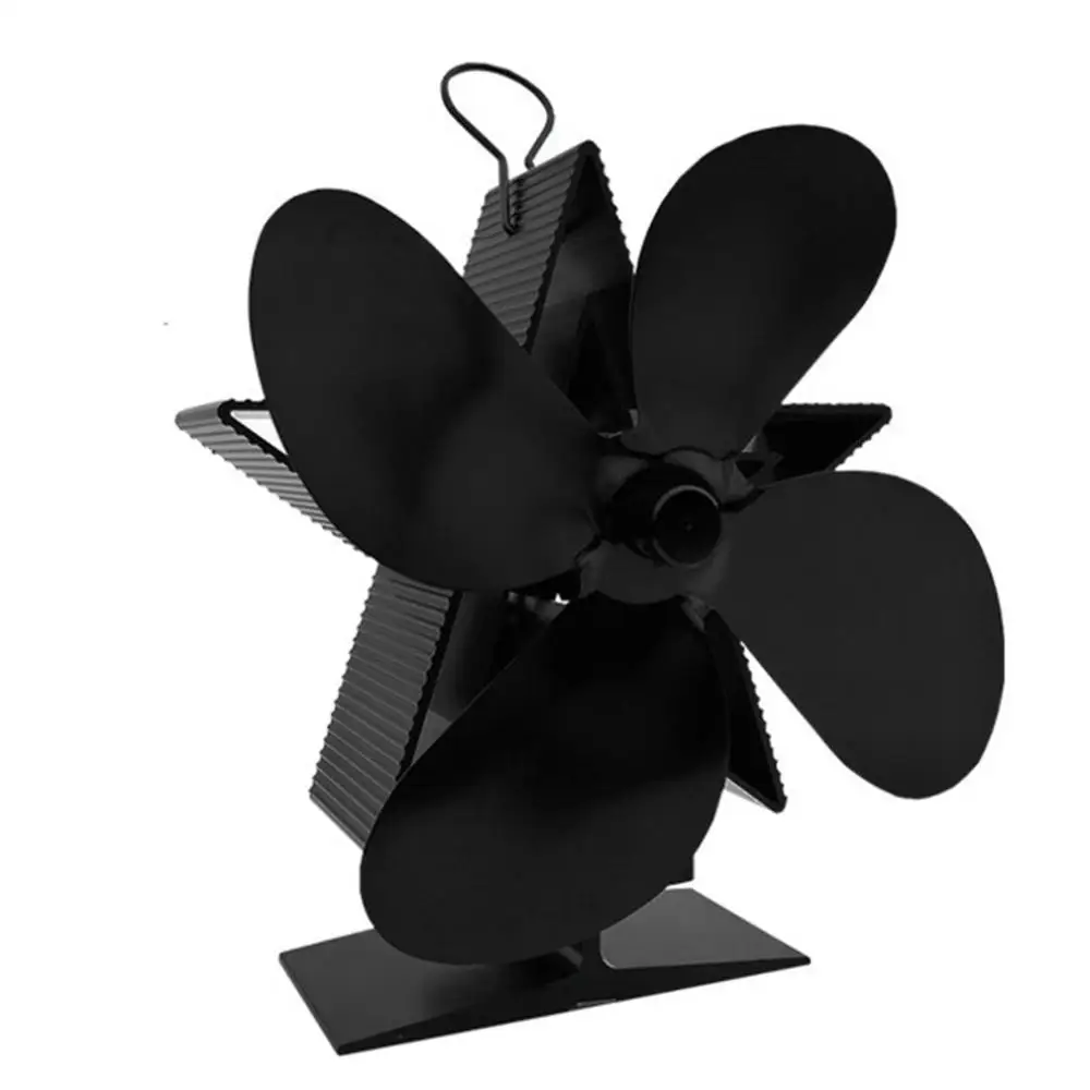 

4 лезвия черный вентилятор для камина вентилятор для печи, работающий от тепловой энергии утолщенный алюминиевый сплав лопасти вентилятора...