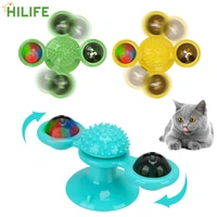puzzle training whirling turntable with brush pet kitten interactive ball toys cat play game toys windmill toys for cats
