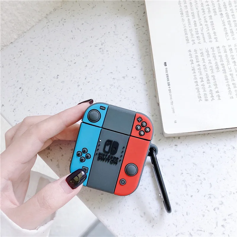 3D Cute Cartoon Game Player Boy Wireless Bluetooth Headphone Silicone Coque Case For Apple Airpods 1/2 Earphone Protective Case