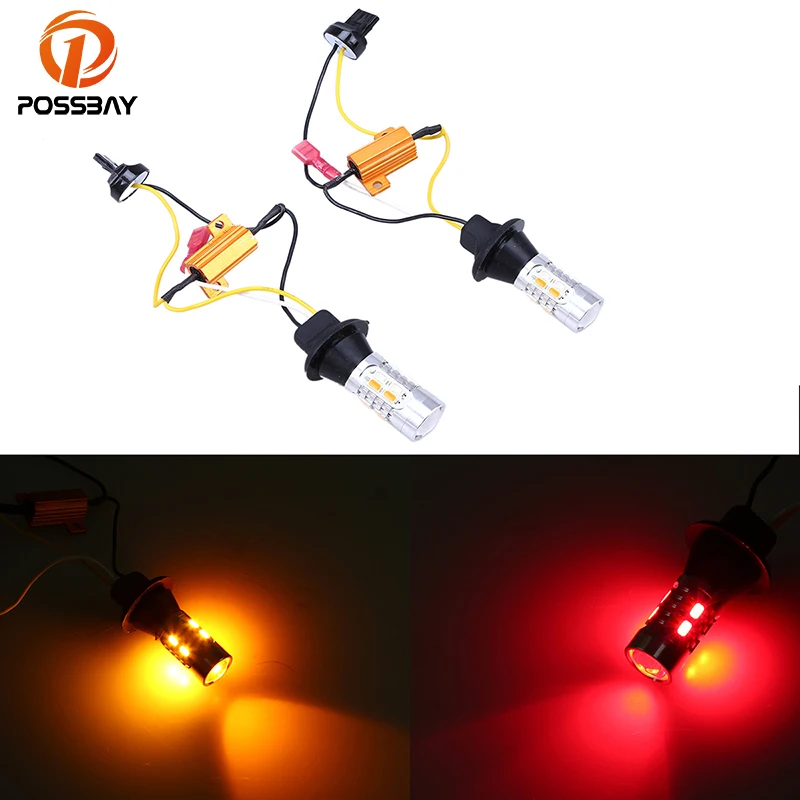 Светодиодные двухцветные лампы POSSBAY 7440 20SMD для сигналов поворота заднего хода