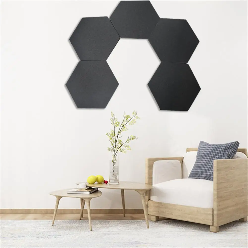

6PCS Acoustic Panels Hexagonal Sound Proof Padding Sound Dampening Panels for Home & Offices Wall KTV Recording Studio #CW