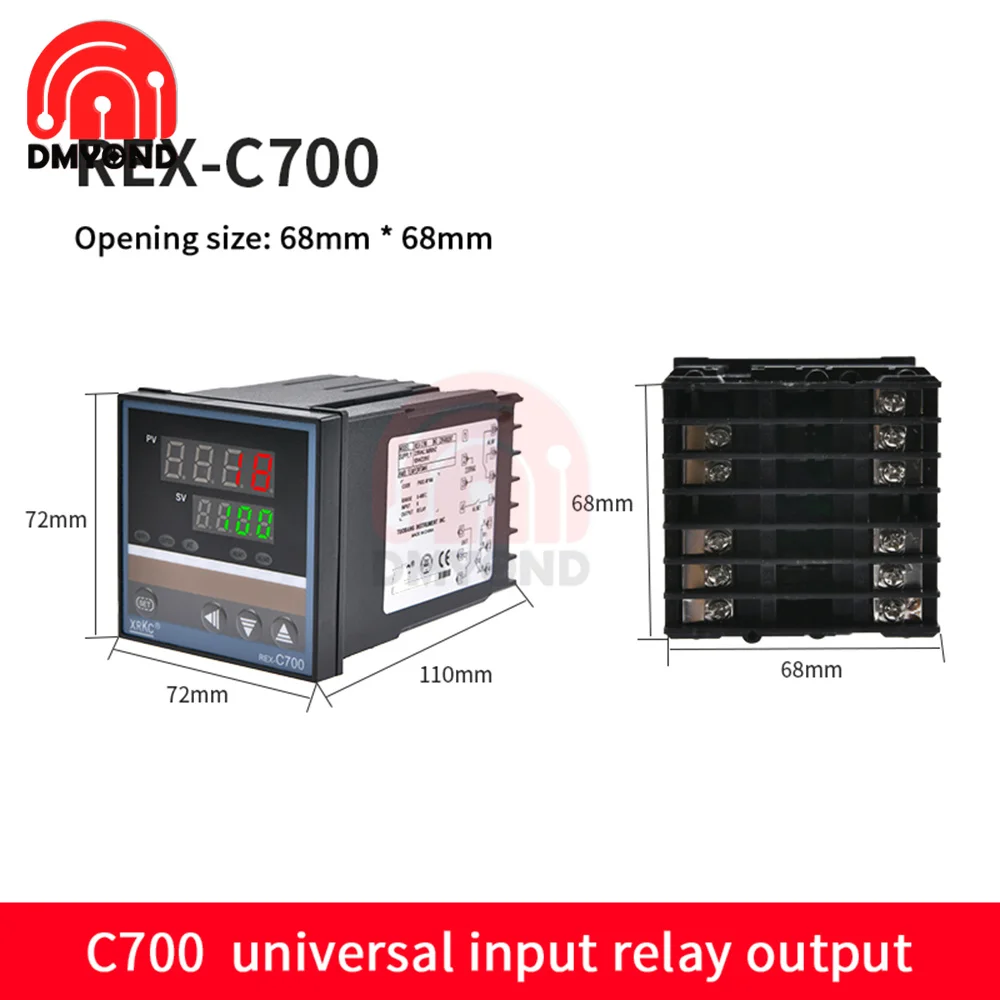 Умный регулятор температуры цифровой PID REX термопара SSR + SSR40DA 40 А Φ 220 В