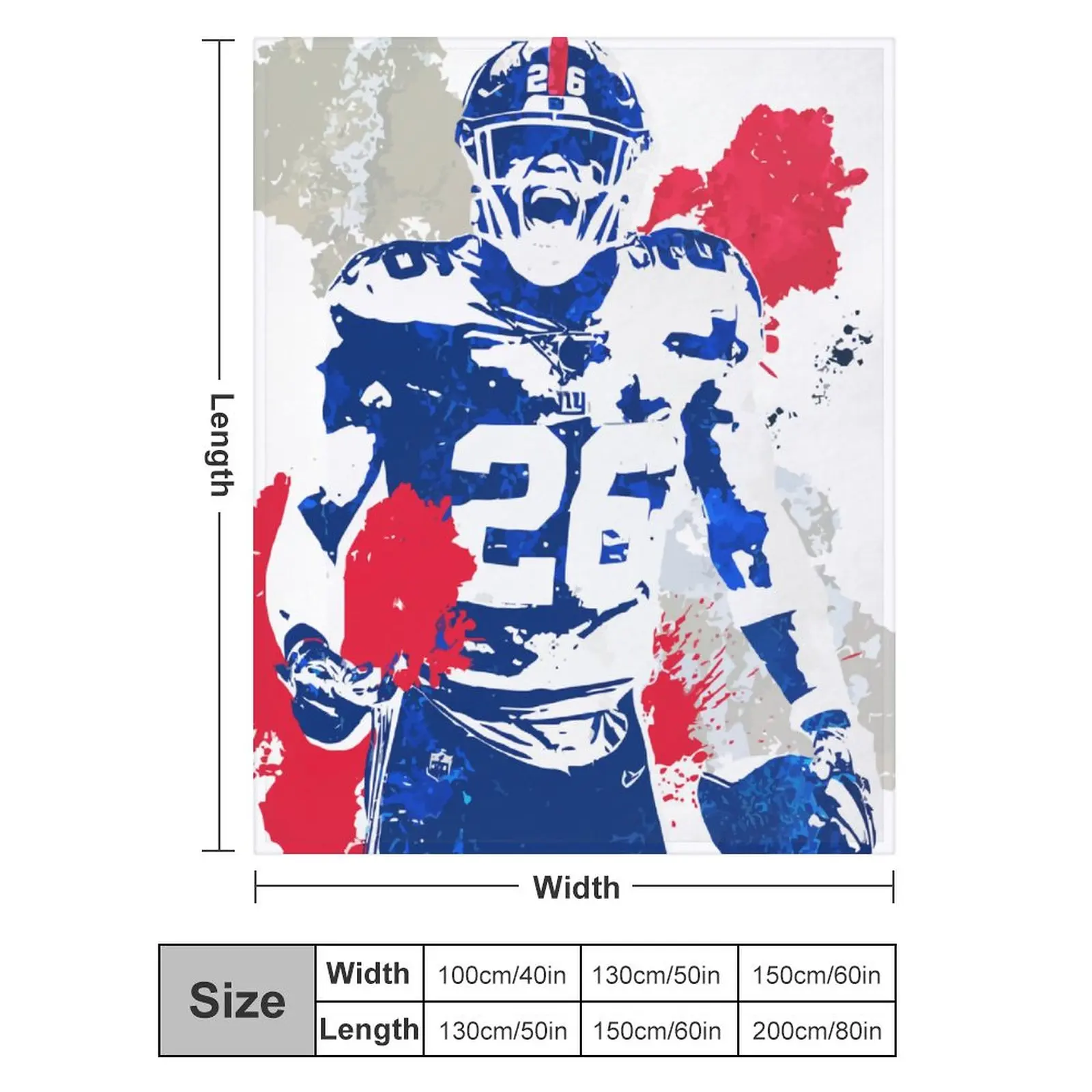 

Blanket 26 Saquon Barkley (1) Ultra Soft Micro Fleece Cozy Lightweight Microfiber Flannel All Season Living Room Bedroom Vertic