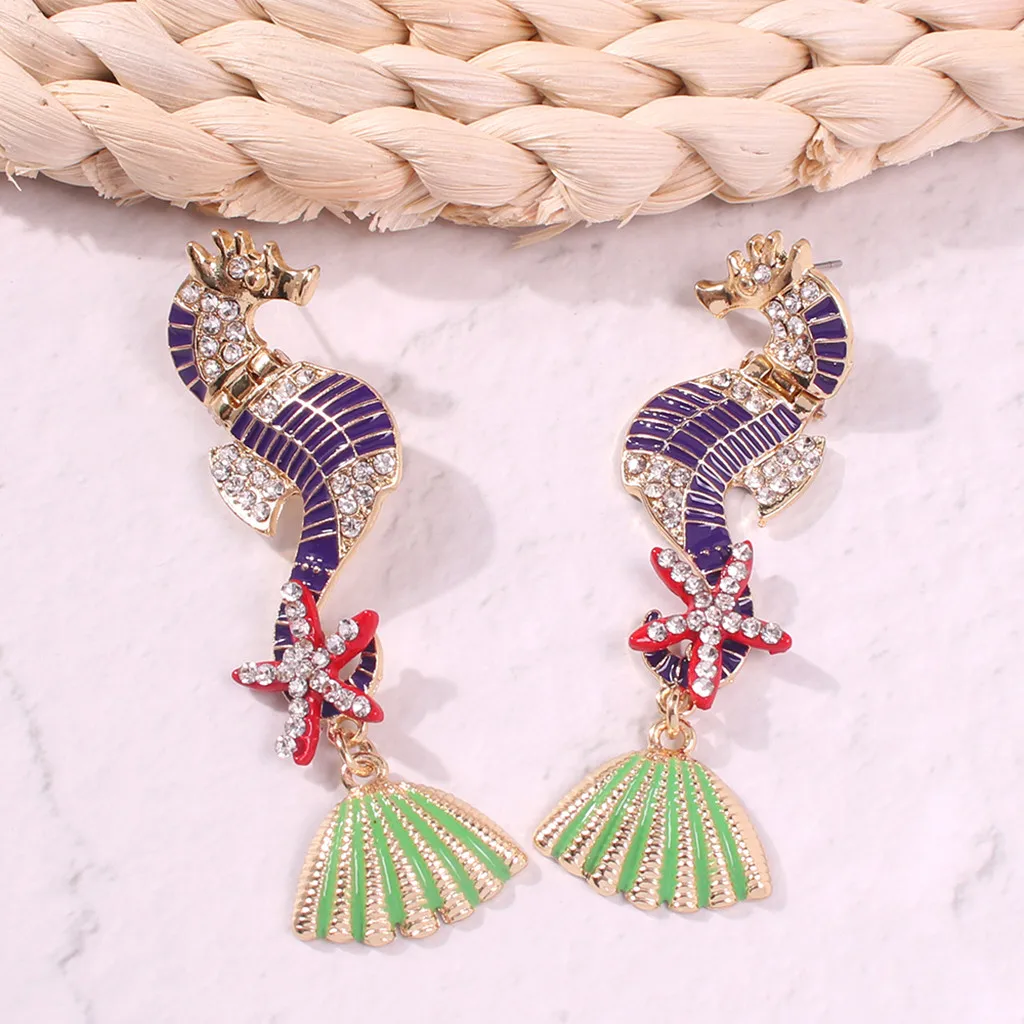 Серьги-подвески в богемном стиле женские висячие ювелирные украшения с