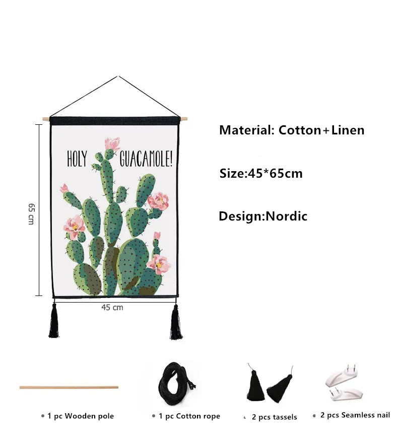 Зеленые гобелены с изображением листьев висящая на стене ткань Северное