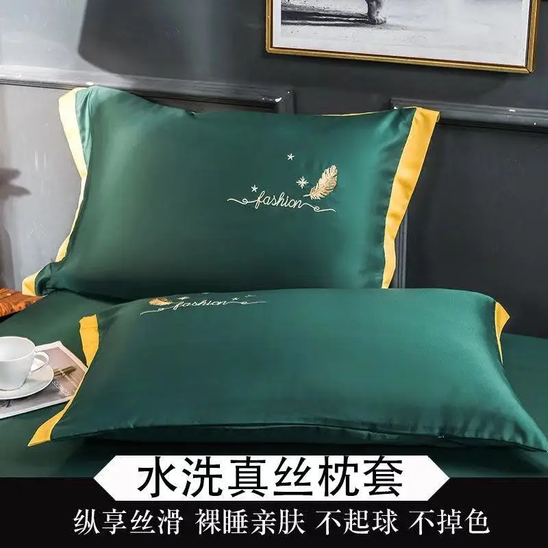 

1 Pc Silk Pillowcase Natural Soft Silk Pillowcase Feather Silk Pillow Case Silk Pillow Cover 48X74cm