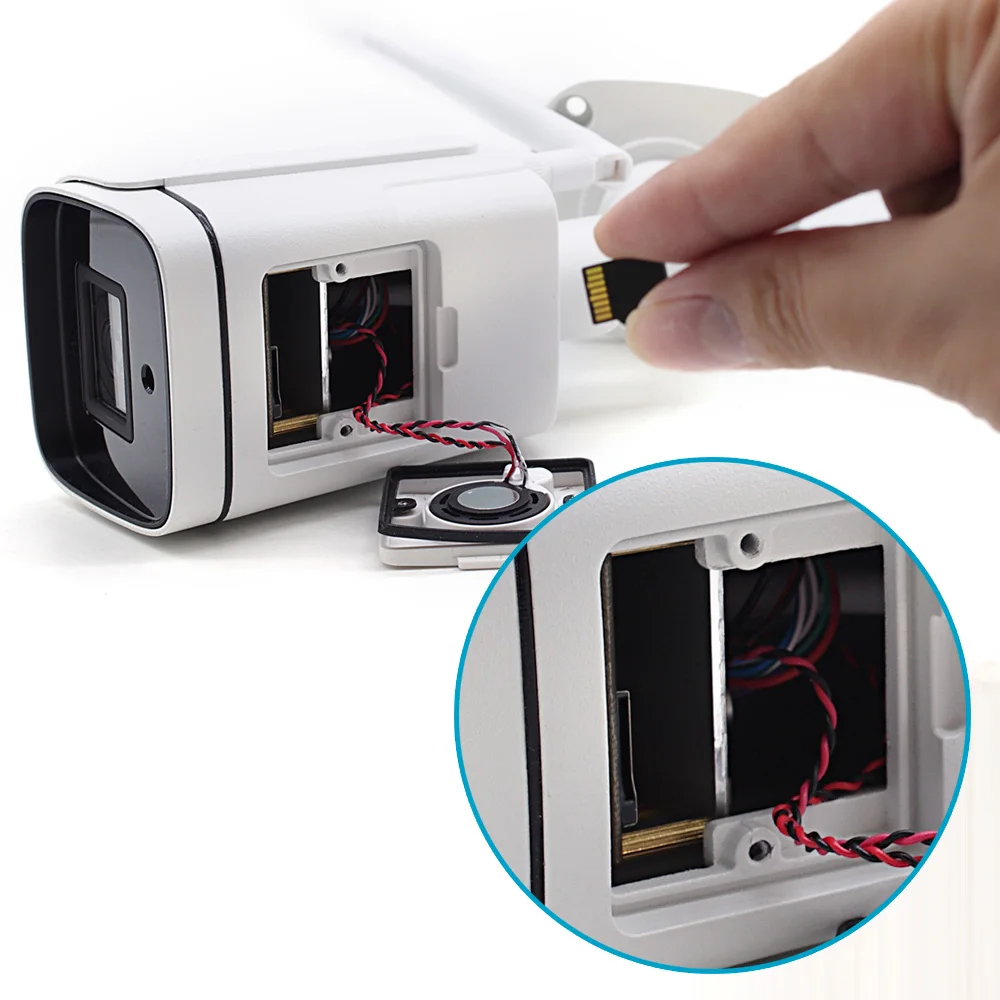 Ip-камера ИК ночного видения SD карта беспроводная камера 2MP аудио запись пуля Onvif