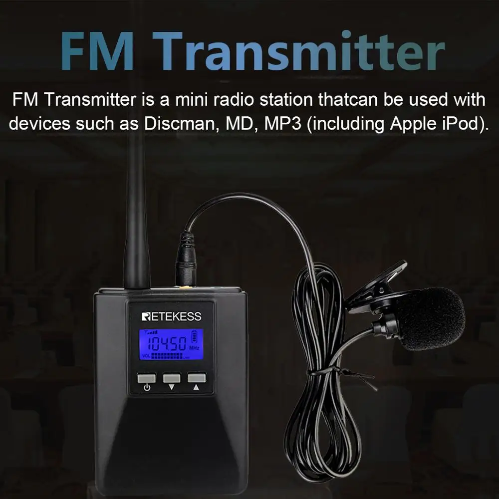 Портативный FM передатчик Retekess TR506 для церкви экскурсоводства одновременный