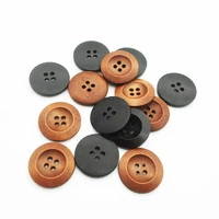50pcs25mm 4 hole brown black mixed wood buttons for sewing scrapbook clothing crafts jacket blazer sweaters handwork accessories