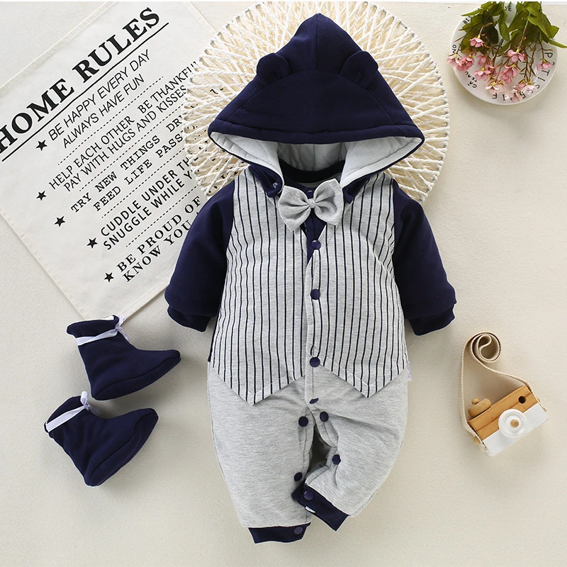 2019 Newborn Baby Winter Hoodie Clothes Cotton Infant Girls Cute Climbing New Spring Outwear Rompers 3m-12m Boy Jumpsuit | Детская