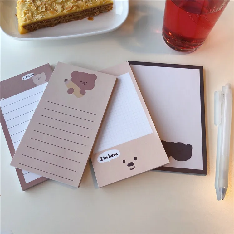 50 листов супер милый медвежонок блокнот для сообщений бумажный планировщик