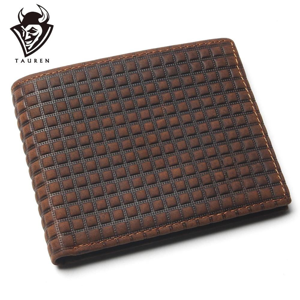 Кошелек мужской из кожи Крейзи Хорс с отделением для карт и тисненым