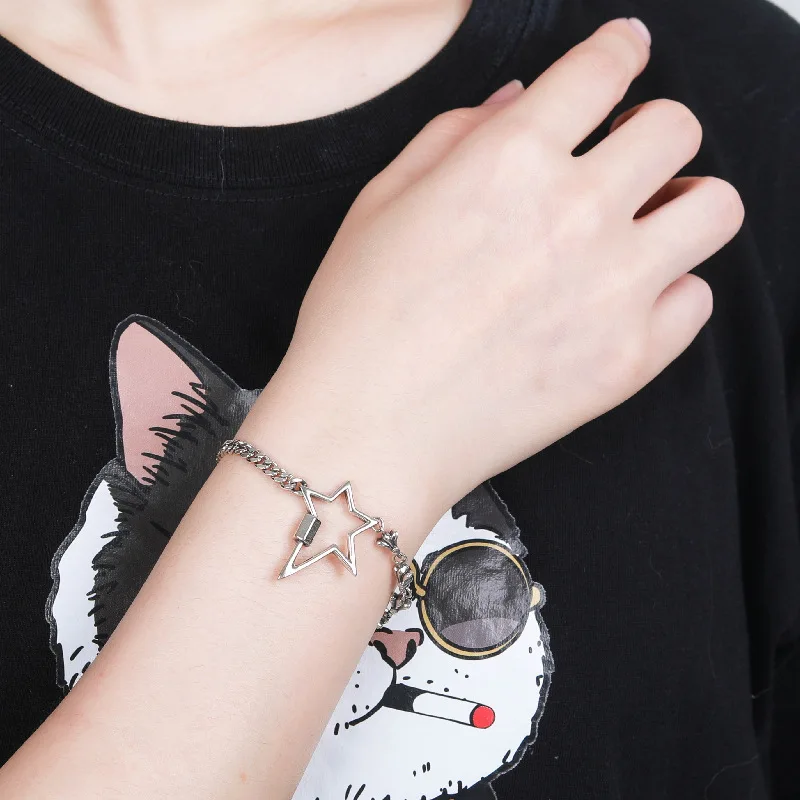 Женский винтажный браслет регулируемая цепочка с пентаграммой | Украшения и