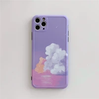 art oil painting purple clouds phone case for iphone 11 pro max cases soft silicone cover for iphone 11 pro max shockproof case