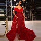 Красное сексуальное платье для выпускного вечера с V-образным вырезом, элегантное официальное платье, вечернее платье с открытыми плечами, вечерние платья с бисером, вечернее платье