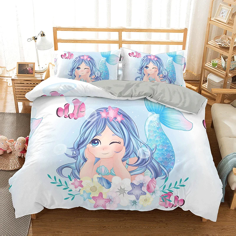 Русалка Единорог пододеяльник набор комплект постельного белья покрывала с