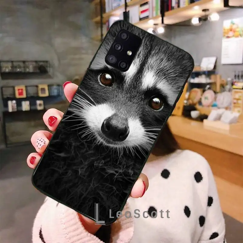 

Raccoon cute Phone Case For Samsung A40 A50 A51 A71 A20E A20S S8 S9 S10 S20 Plus note 20 ultra 4G 5G