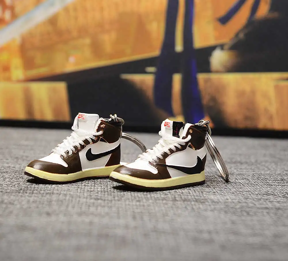 a pair w metal ring Дропшиппинг тапки обуви брелок 1 3D мини-кроссовки "OW CHICAGO" Спортивная обувь тапки брелки - Цвет: a pair w metal ring
