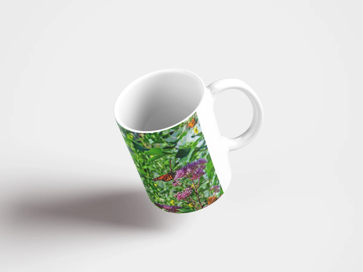 Кружка &quotбабочки монарх цветы&quot 320 мл | Кружки