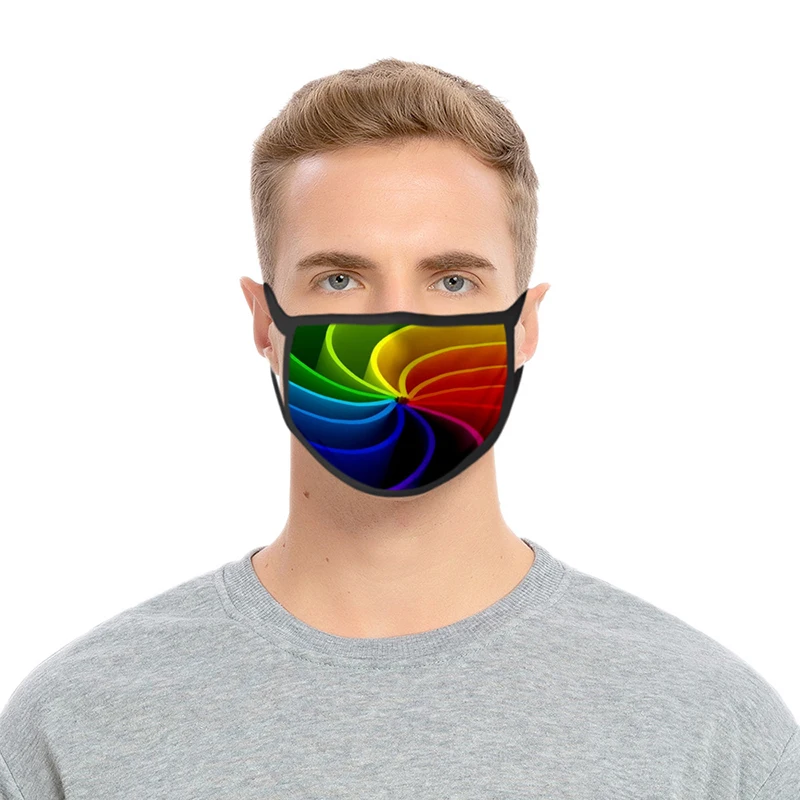 

New Print Rainbow Colors 3d Masks Adult Kid Mask Washable Dustproof Fashion Sport Face Mask Reusable Fabric Anti Pollution Masks