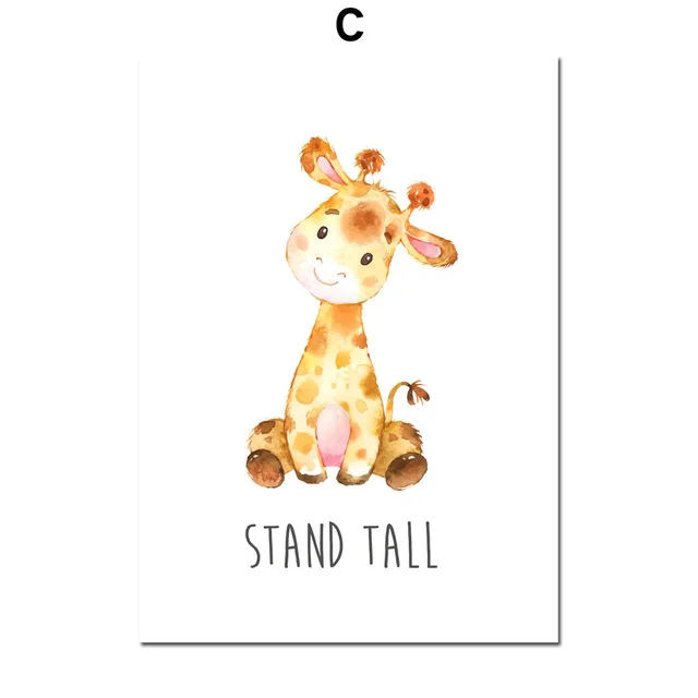 

Lion Monkey Elephant Giraffe Nursery Nordic Posters And Prints Wall Art Canvas Painting Wall Pictures Girl Boy Kids Room Decor