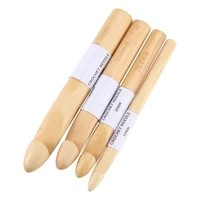 1pc natural bamboo crochet hook needles 15202530mm single pointed weave knit scarf sweater tools