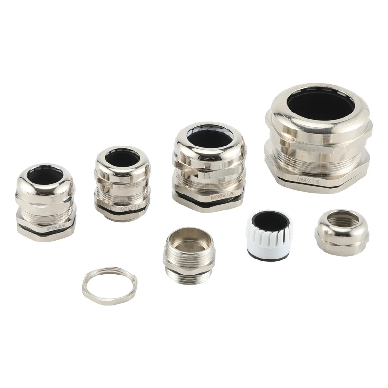

Metric Metal Waterproof Cable Gland IP68 Nickel Plated Brass Copper Strain Relief Wire Connector PG7 PG9 PG13.5 PG16 Cable Gland