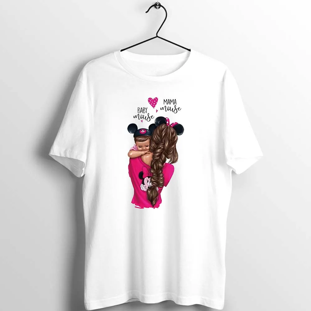 Женская футболка Милая для мамы ребенка дочери подходящая мышь и малыш подарок