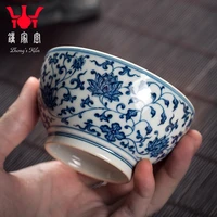 cup single cup jingdezhen blue and white maintain hand painted teacup bound branch flowers line high end masters cup