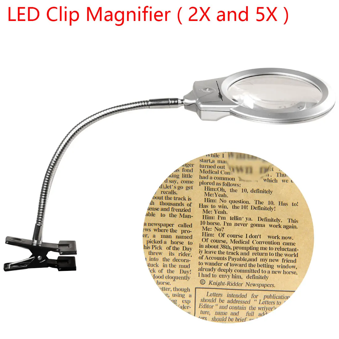 Светодиодный освещенные лампа Клип на рабочий стол с подсветкой Лупа