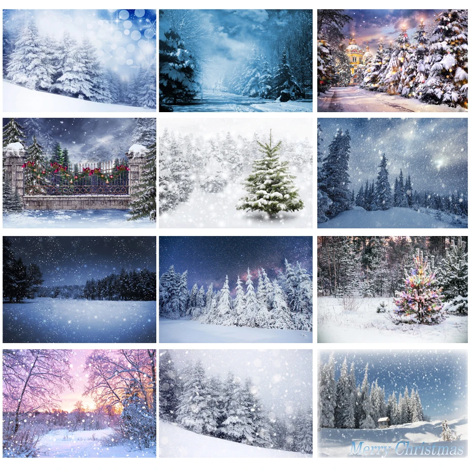 

Christmas Beautiful Snow Scenery Christmas Tree Canvas Painting Poster Wall Art Poster Children Room Bedroom Home Decoration