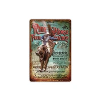 west cowboy rodeo tin sign vintage metal pub club cafe bar home wall art decoration poster retro 8x12 inches