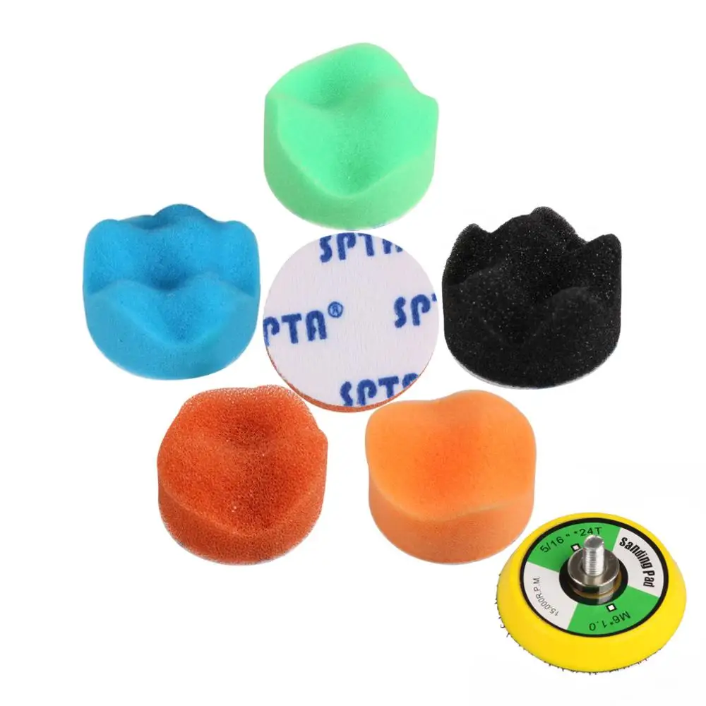 

SPTA 2 inch(50mm) 20pcs Car Polishing Disc Flat Sponge Buffing Pads Self-adhesive Polishing Waxing Pad Beauty Car Polishing Disk