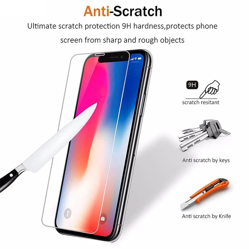5 шт./10 шт. Защитное стекло для iPhone 7 8 Plus 6 s X XR XS Max|Защитные стёкла и плёнки