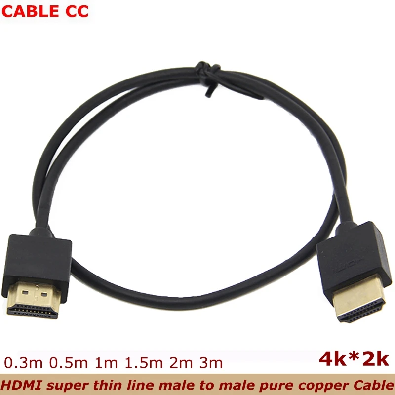 Сверхмягкий тонкий кабель с HDMI штекер на OD 3 0 мм и мини 2k * 4k hd @ 60 Гц светильник