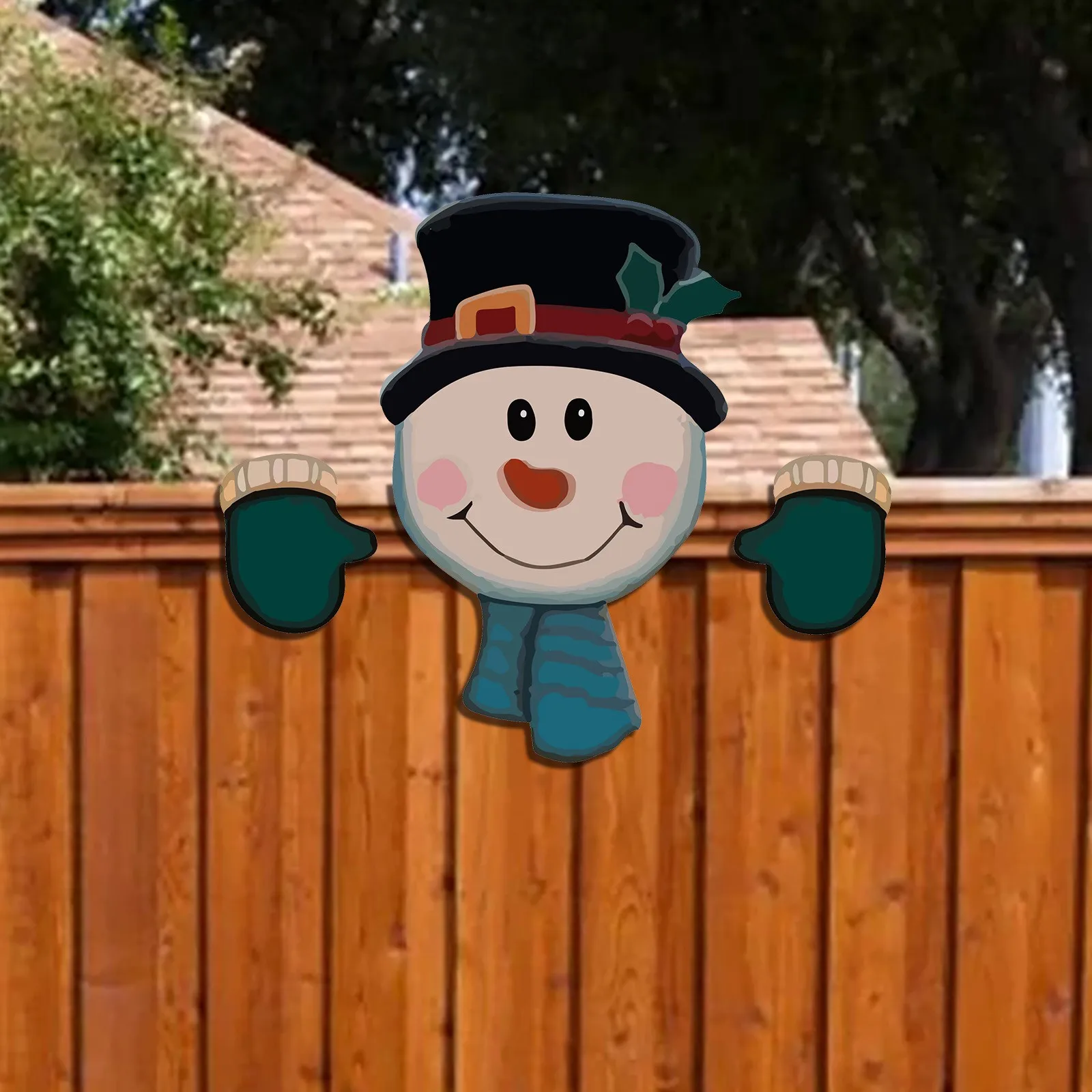 Новый модный дизайн забор из ПВХ в виде Санта-Клауса снеговика знаки