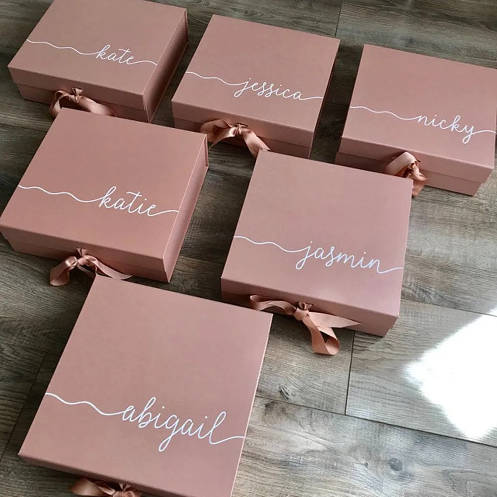 

Personalized rose gold Bridesmaid Proposal gift Box, Will You Be My Bridesmaid, Wedding Birthday Maid of Honour favor boxes