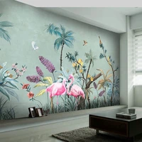 custom 3d wallpaper hand painted tropical plants leaf bird rainforest murals living room tv sofa for bedroom papel de parede