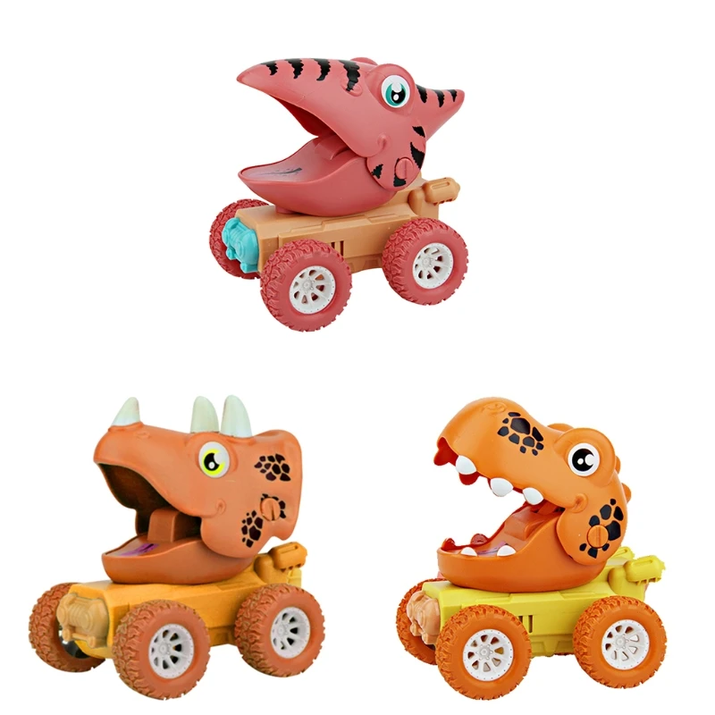 

Pull Back Cartoon Dinosaur Cars Friction Powered Vehicles Shockproof Toy for Kids Christmas Gift