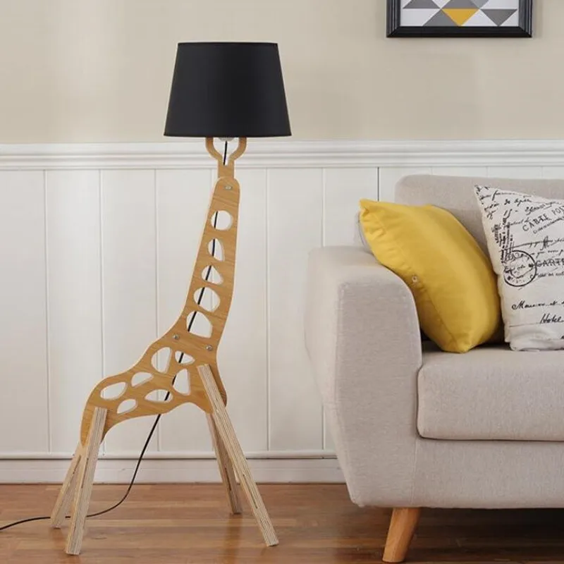 Светодиодная Напольная Лампа деревянного цвета Современное креативное