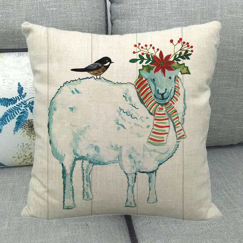 45cm*45cm farm fresh animals cow and pig designs Linen/Cotton Throw Pillow Covers Cushion Cover home Decor Pillowcase - купить по