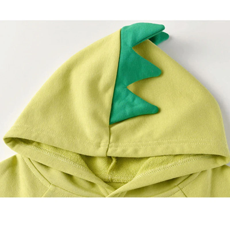 Для маленьких мальчиков и девочек зеленая куртка с капюшоном &quotДинозаврик&quot