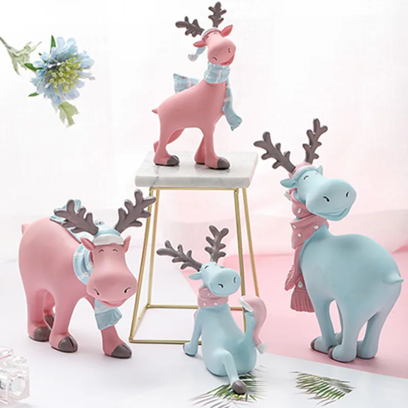 

Скандинавское моделирование животных, милые рождественские лося, статуя ремесленника из смолы, Креативные украшения для гостиной, прихоже...