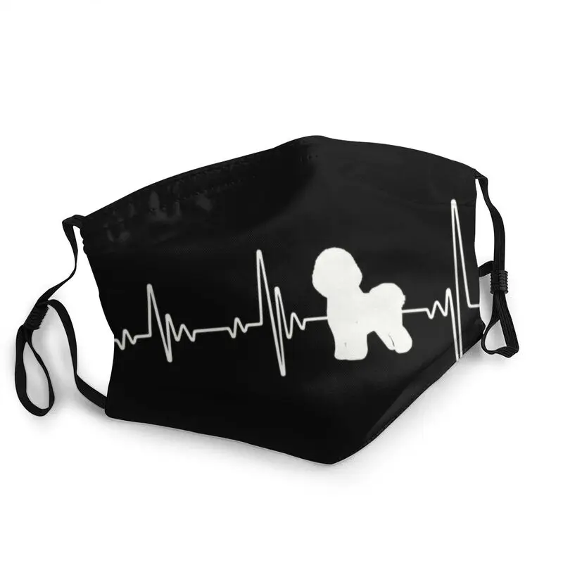 

Bichon Frise Dog Love Heartbeats Non-Disposable Mouth Face Mask Adult Pet Lover Anti Dust Mask Protection Respirator Muffle