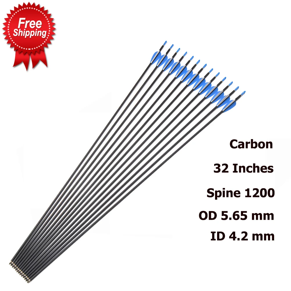 Стрелы для стрельбы из лука 32 дюйма карбоновые стрелы 1200 наружный диаметр 5 65 мм