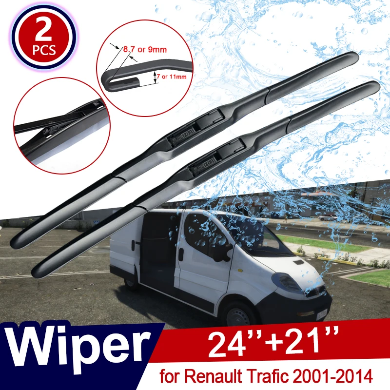

for Renault Trafic X83 2001~2014 Car Wiper Blades Front Windscreen Wipers Car Accessories Stickers Vivaro Primastar 2002 2013