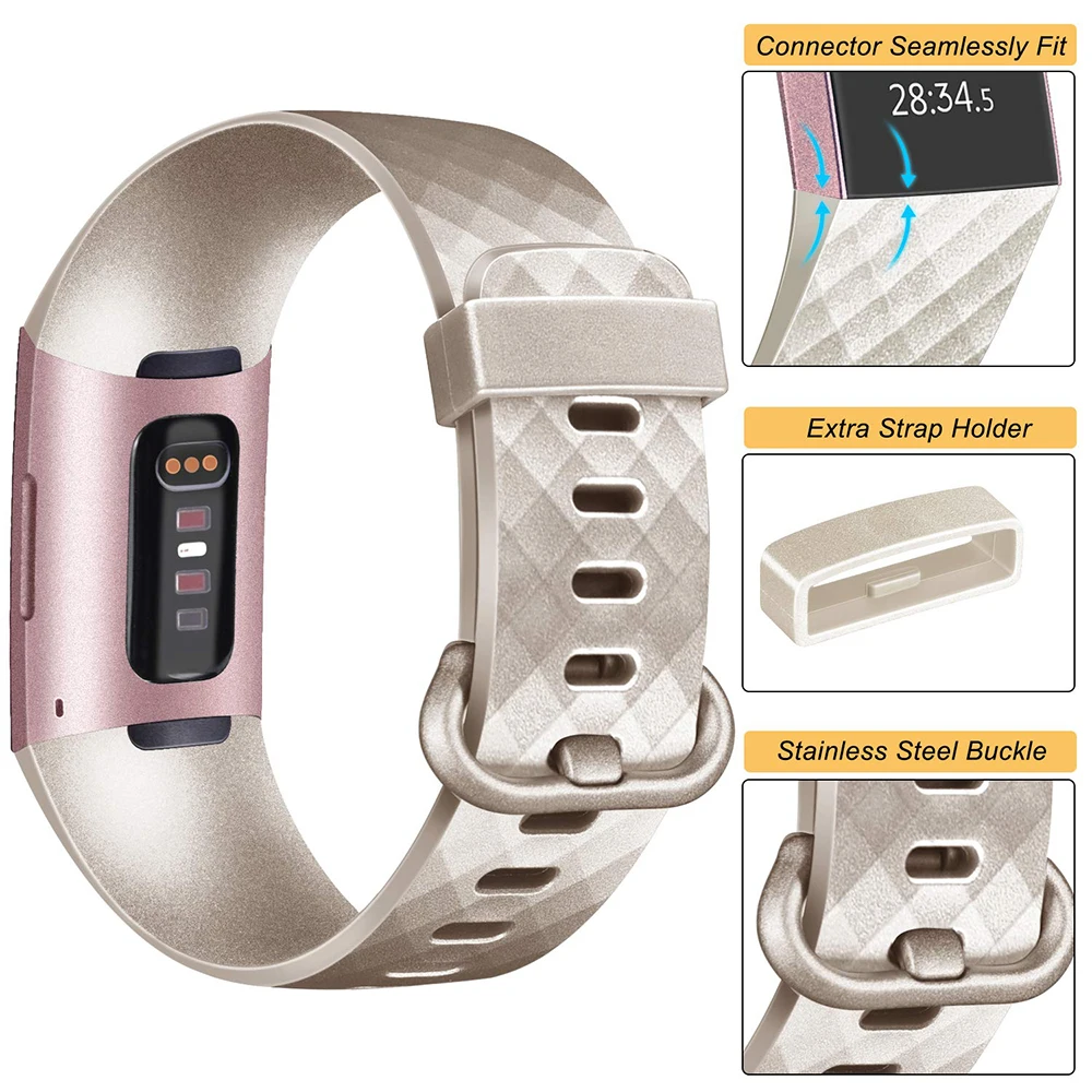 Сменный фитнес-спортивный браслет для Fitbit Charge 3 розовое золото серебро Смарт-часы браслет для Fitbit Charge 3