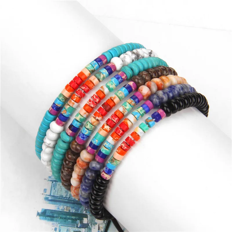 

Fashion Women Bracelet Colorful 7 Chakra Yoga Bracelets Natural Stone Turquoises Agates Beaded Charm Energy Bracelet Jewelry Men