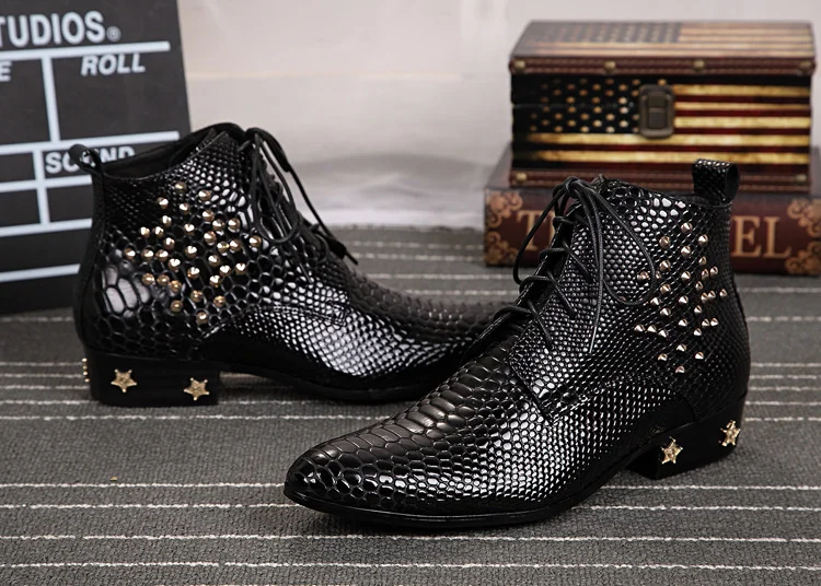 

Spring and autumn boots men's Korean Leather Men's boots leather short boots pointed head Chelsea boots