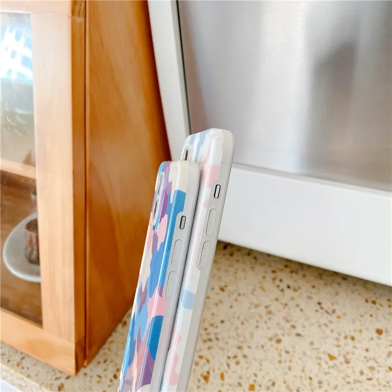 

Camouflage Pattern Phone Case for iphone 12 pro max 11 pro XS MAX 8 7 Plus X 2020 XR Matte Colorful Soft IMD Silicon Cover case